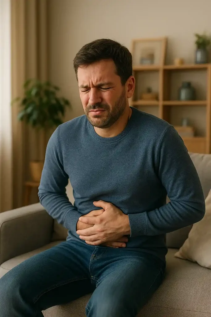 مردی با دل درد در خانه